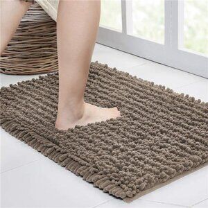 Bathroom Rug Non Slip Bath Mat (24x17 Inch Taupe) Water Absorbent